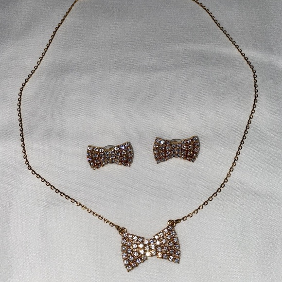 Kate Spade Sparkling Bow Necklace and Earring Set - Picture 2 of 12